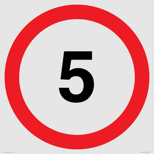 5mph or 5kph road speed sign